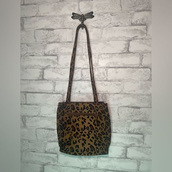 Vintage 90’s Nine West Cheetah Print Shoulder Bag Medium Sized Gold Hardware - Picture 2 of 9